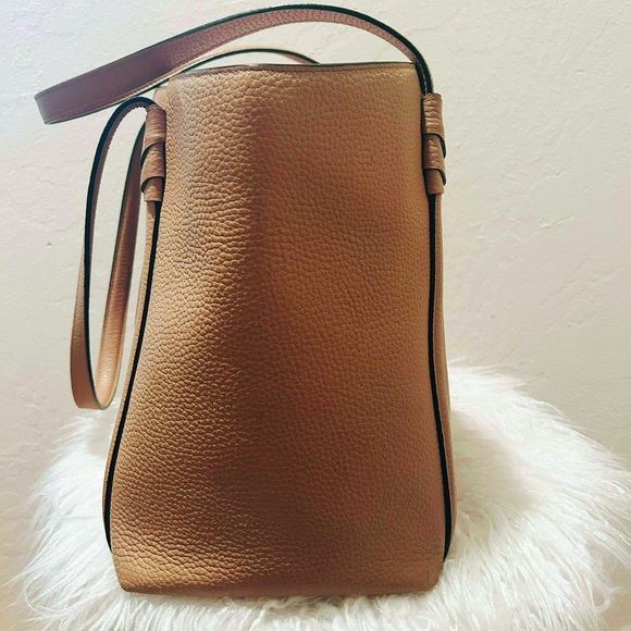 Kate Spade ♠️ New York Pebble Leather Tan Snap Tote New - Picture 4 of 7